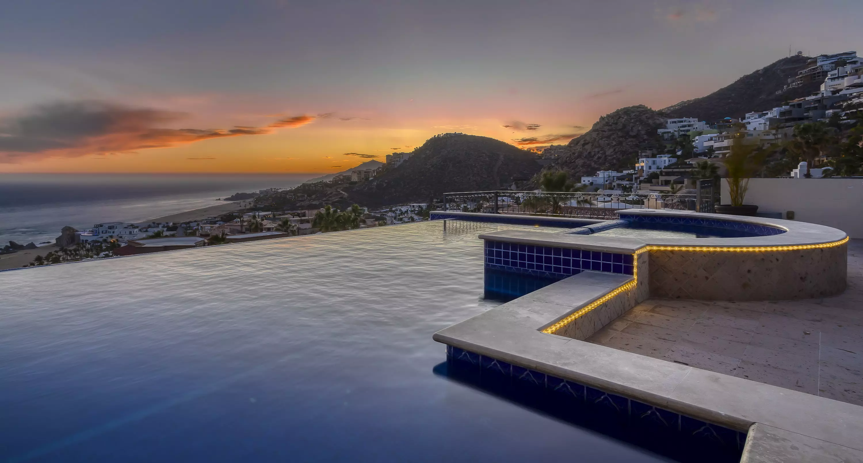 Casa Theodore Infinity Pool at Sunset
